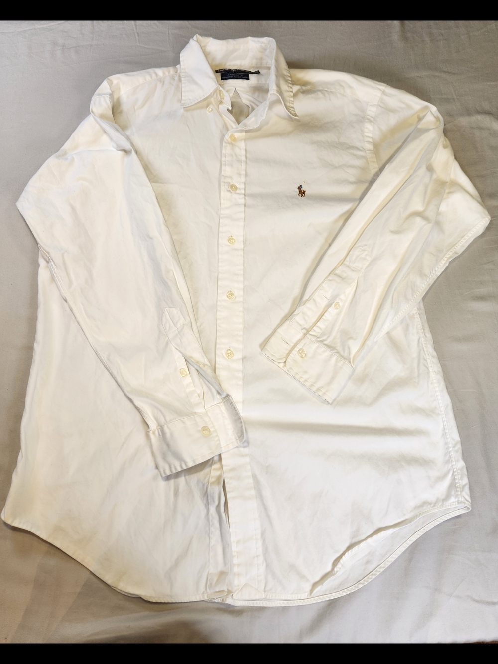 POLO RALPH LAUREN Mens Classic Oxford Button Down Long Sleeve Shirt WHITE Preppy
